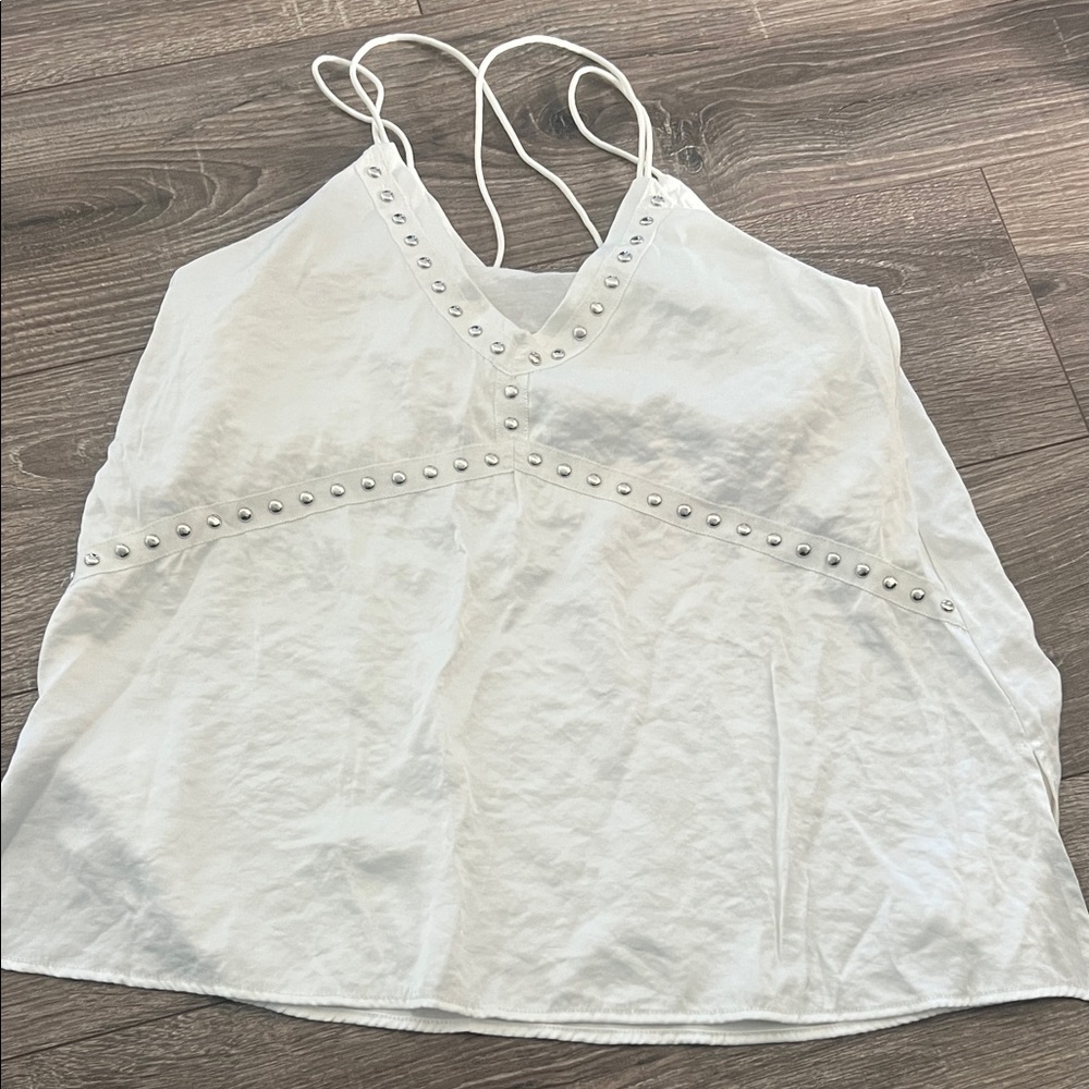 Vici White Studded Tank Top